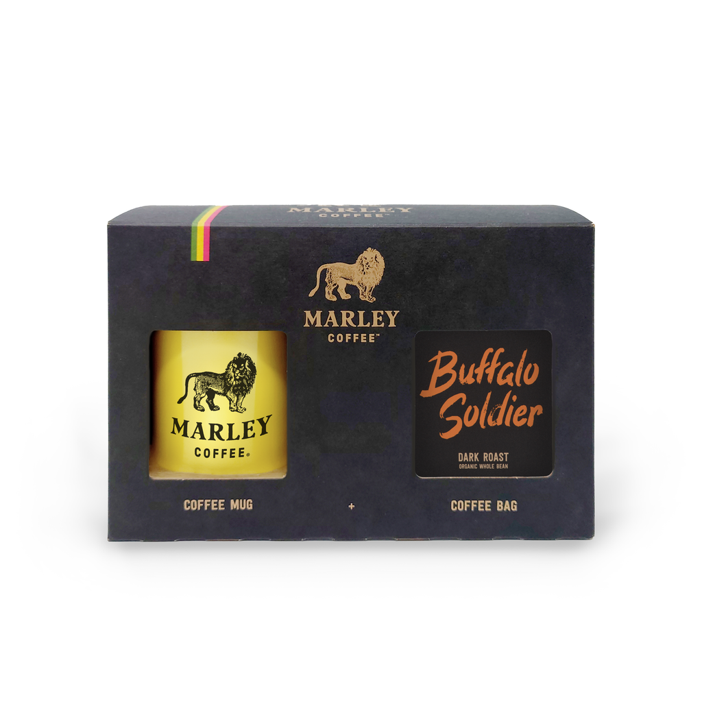 Marley Coffee Buffalo Soldier Gift Box & Marley Coffee Mug, From The Family of Bob Marley, Organic